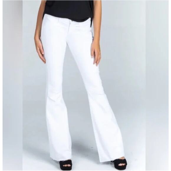 Articles of Society Jeans Womens 28 Bell Flare White Stretch Denim Boho Hippie - Picture 10 of 11